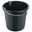 PLASTIC BUCKET & WIRE HANDLE - BLACK