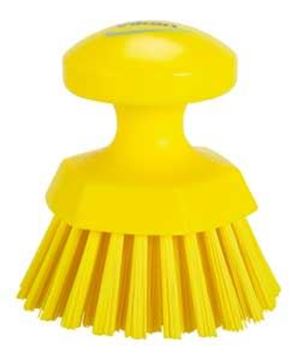 VIKAN ROUND HAND BRUSH STIFF - YELLOW