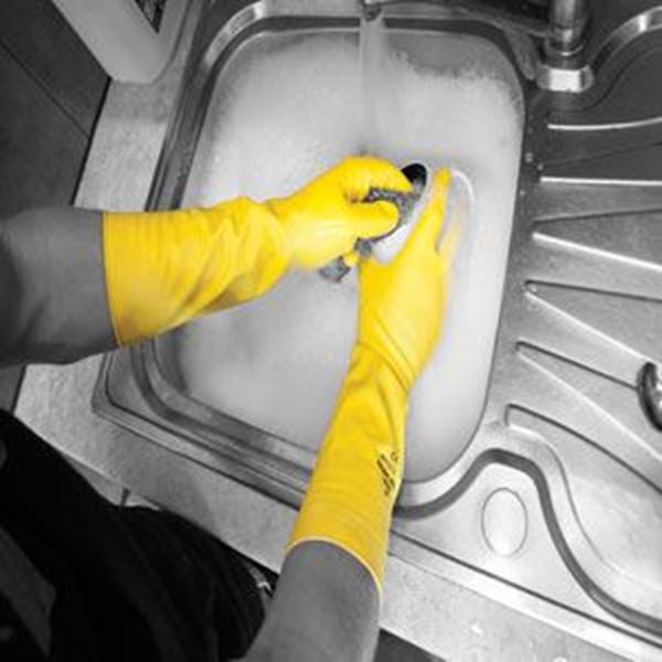 DEEP SINK 38cm RUBBER GLOVE - YELLOW LARGE