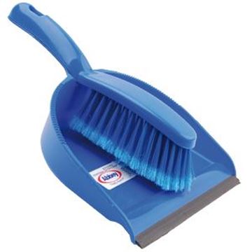 DUSTPAN & BRUSH SET ECONOMY SOFT - BLUE