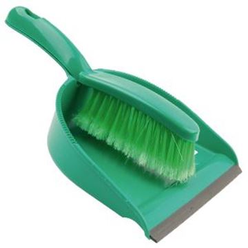 DUSTPAN & BRUSH SET ECONOMY SOFT - GREEN