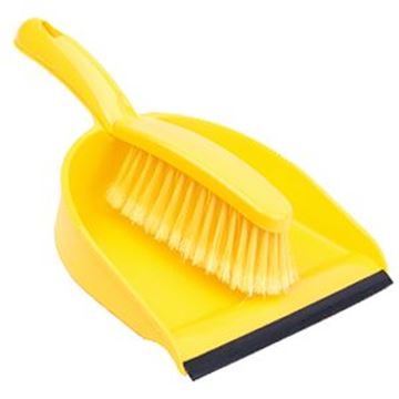 DUSTPAN & BRUSH SET ECONOMY SOFT - YELLOW