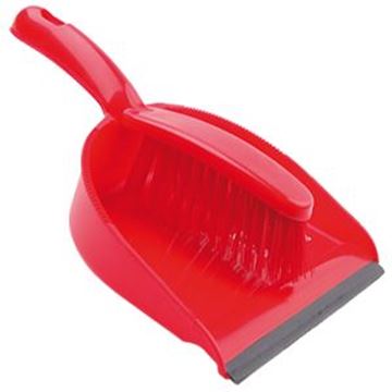 DUSTPAN & BRUSH SET ECONOMY STIFF - RED