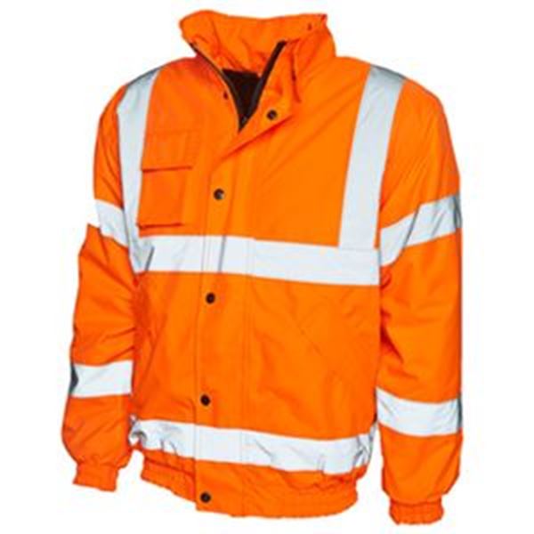 Hi Vis Bomber Jacket Orange Larg