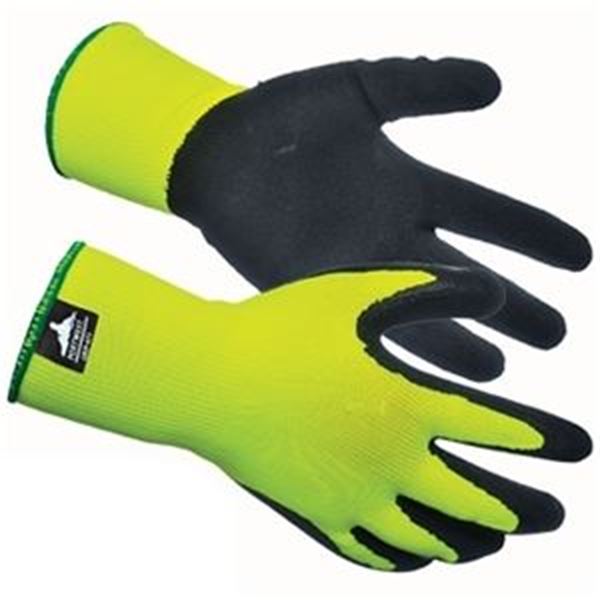 HI VIS GRIP GLOVE LATEX FOAM YELLOW - MEDIUM