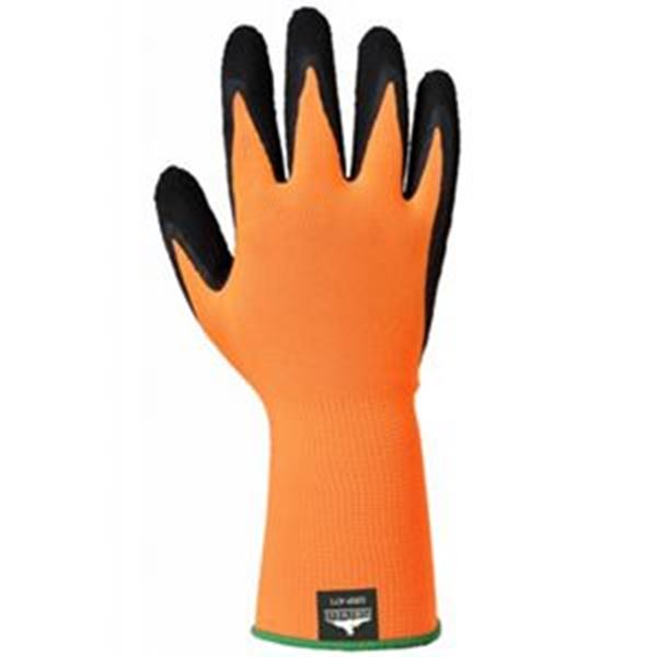 HI VIS GRIP ORANGE GLOVE LATEX FOAM - LARGE