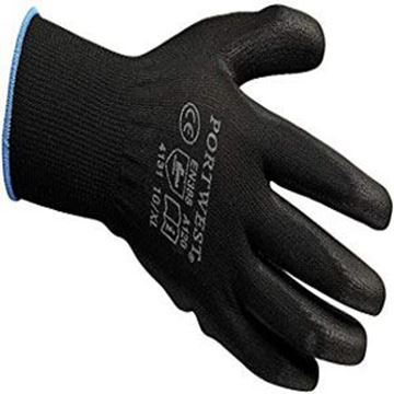 NYLON PU GLOVE - BLACK LARGE