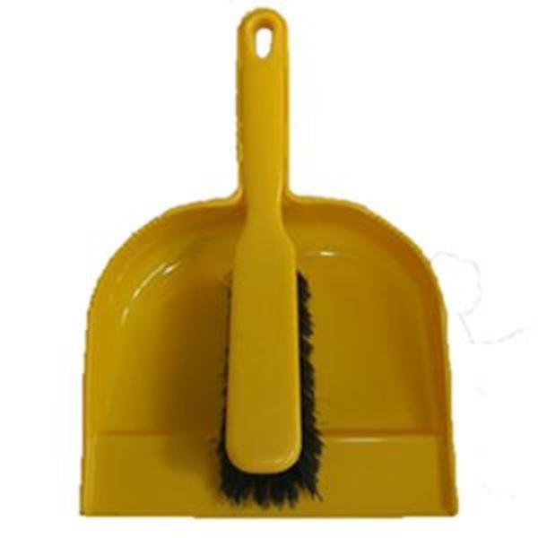 Plastic Dustpan & Brush - Soft Yellow