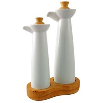 VINEGAR & OIL SET - WHITE PORCELAI