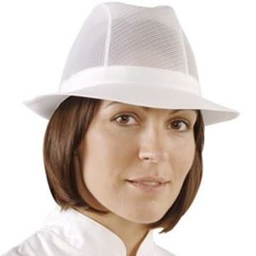 WHITE UNISEX TRILBY - LARGE