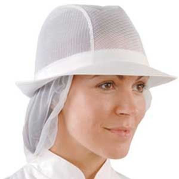 WHITE UNISEX TRILBY with SNOOD - MEDIUM