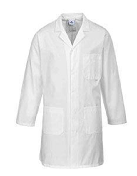 Stnd Mens Dust Coat Ployester /Cotton WhiteLarge