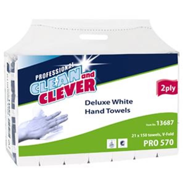 PH2 2ply DELUXE WHITE VFOLD TOWELS