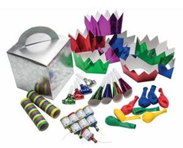 SILVER SNOW FLAKES 8 PERSON PARTY KIT