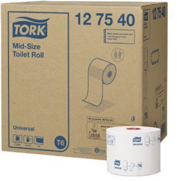 TORK SOFT MIDSIZE TOILET ROLL 1Ply