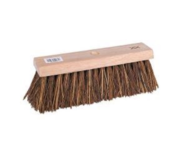 STIFF WOODEN YARD BRUSH HEAD