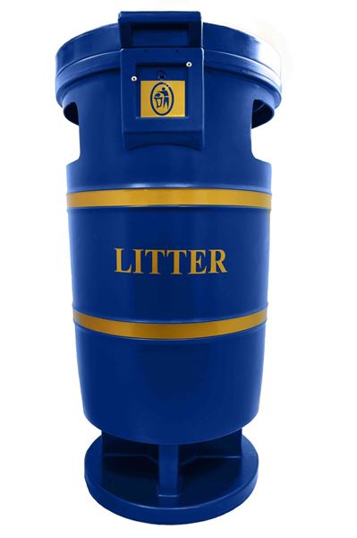 SQUIRE PLASTIC LITTER BIN - BLUE