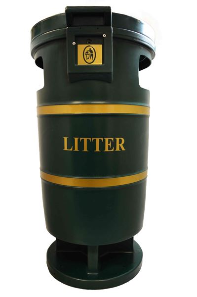 SQUIRE PLASTIC LITTER BIN - GREEN