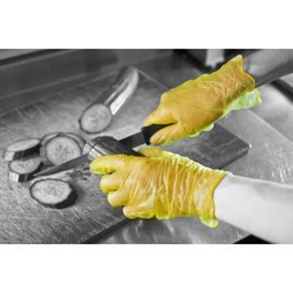 P/FREE VINYL GLOVE - YELLOW XLARGE