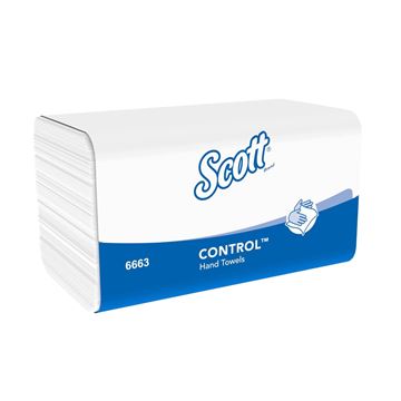 Scott® Control™ Folded Hand Towels 6663 - 15 packs x 212 white, 1 ply sheets.