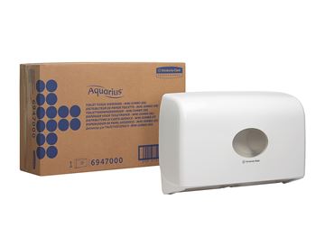 Aquarius™ Twin Mini Jumbo Toilet Tissue Dispenser 6947 – White