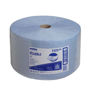 WypAll® L40 Wiper Large Roll 7425 - 1 roll x 750 blue, 3 ply sheets