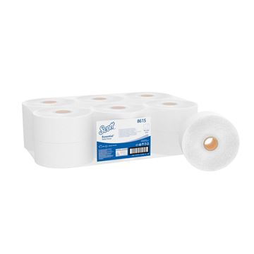 Scott® Essential™ Jumbo Roll Toilet Tissue 8615 - 12 rolls x 500 white, 2 ply sheets (2,400m)