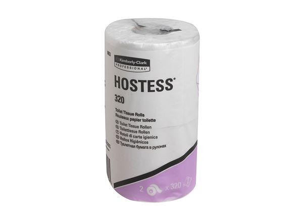 Hostess™ Standard Roll Toilet Tissue 8653 - 36 rolls x 320 white, 2 ply sheets (11,520 sheets)