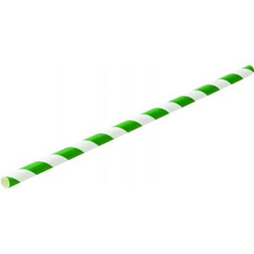 Picture of x250 8" Green Stripe PAPER STRAWS