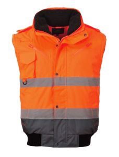 Hi Vis Contract Bomber Jacket - Orange/Navy
