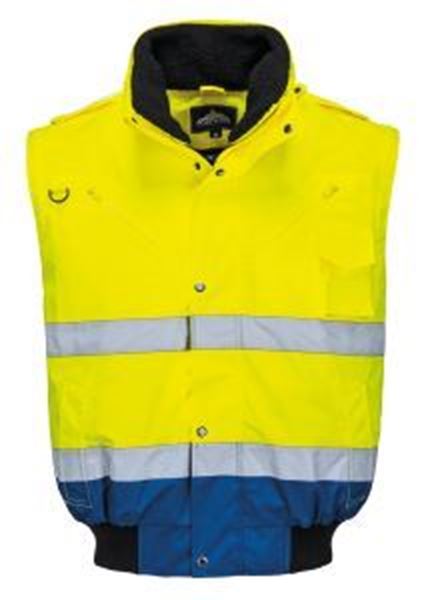 Hi Vis Contract Bomber Jacket - Yellow/Navy