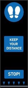 Keep Your Distance Footprint Mat - Blue