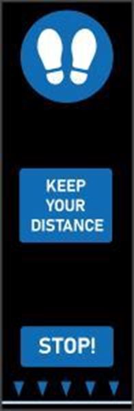 Keep Your Distance Footprint Mat - Blue