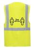 Hi-Vis Executive Waistcoat 2m Social Distance - Yellow
