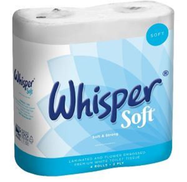 WHISPER SOFT LUXURY 2ply TOILET ROLL