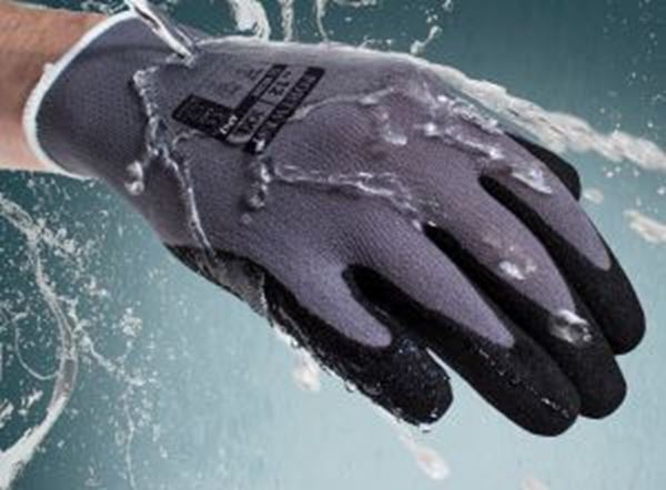 Picture of AP62 DERMIFLEX AQUA GLOVE SIZE 10/XL- BLUE BLACK