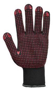 Picture of POLKA DOT GLOVE BLACK/RED - LARGEPOLY/COTTON WITH PVC DOT